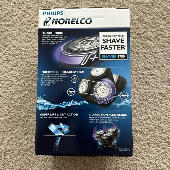 Brand New Philips Norelco Turbo Powered Shave Faster Shaver 5750 Grooming